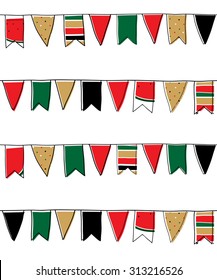 Seamless pattern in vector with multicolored garlands at the white background