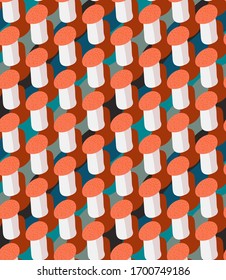 Seamless pattern with vector mushrooms.