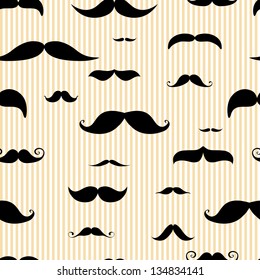 seamless pattern of vector mustache