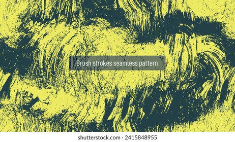 Seamless pattern vector noise texture in form of frame. Hand drawn distressed uneven background. Dark noise granules. Green spots of paint on a black background. Abstract simple background.