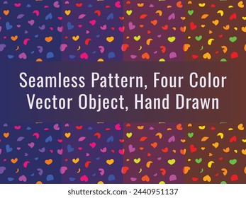 Seamless pattern, vector object creative pattern. Seamless pattern of hand drawn elements and multicolor, Abstract design.