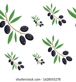 Seamless  pattern. Vector olive branch.  Olive oil.olive ornament. Paper design