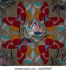 Seamless pattern with vector on a background. For wrap, wallpapers, backgrounds and scrapbooks. For Merry Christmas, Happy New Year products.