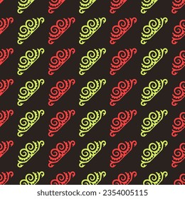 Seamless pattern with vector ornamental elements of Kazakh, Kyrgyz, Tatar, national Asian decor for borders, textile, plate, tile, and print design. 