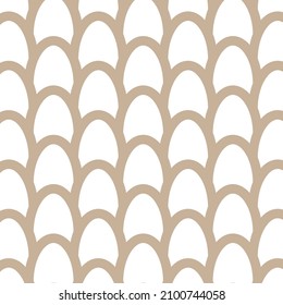 Seamless pattern vector with ovals. Light brown elliptical shapes on white background. Simple abstract geometric art. For wrapping paper, cover, baby stuff, textile, wallpaper and interior decoration.