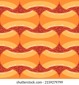Seamless pattern in a vector of peach for textiles,  packaging, background, bright summer print, damask pattern.