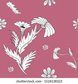 Seamless pattern vector plants for fashion fabric , textile, packaging and background. Hand drawn illustration. Vector graphics.