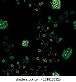 Seamless pattern vector plants for fashion fabric , textile, packaging and background. Hand drawn illustration. Vector graphics.