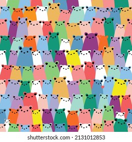 Seamless pattern vector with plenty of cute colorful sugar gliders.