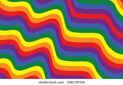 Seamless pattern vector.  Rainbow and Wave background. LGBT concept