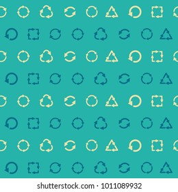 Seamless pattern with vector recycle icon for your design