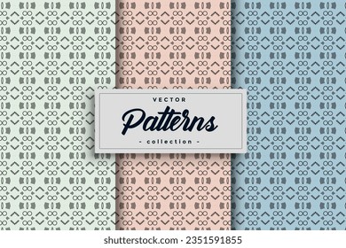Seamless pattern Vector Repeating geometric textile pattern set, Modern seamless geometric textile pattern vector collection.