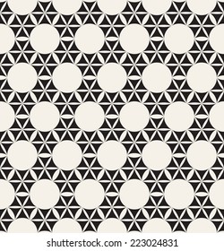 Seamless pattern. Vector repeating texture. Stylish background with circles formed using ornate hexagons