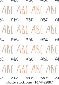 Seamless pattern vector. Set of ABC lettering in comic and colorful style. Scandinavian colors. Great for kids room as a poster. Home decor design.