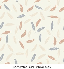 Seamless pattern with vector set of abstract feathers with patterns.