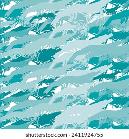 seamless pattern vector shirmp . blue shrimp pattern. camouflage  pattern. animal pattern