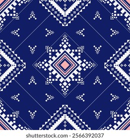 seamless pattern vector square with star and clown shape, blue white and pink