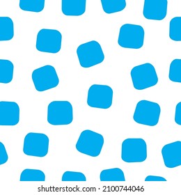 Seamless pattern vector with squares. Blue geometric shapes on white background. Cute simple abstract art. For wrapping paper, cover, baby stuff, textile, wallpaper and interior decoration.