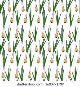 seamless pattern, vector stock illustration, green bow, for menu design, wallpaper ornament