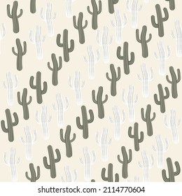 Seamless pattern vector summer cactus on desert for fashion fabric and all prints