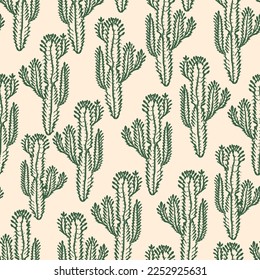 Seamless pattern vector summer cactus on desert for fashion fabric.