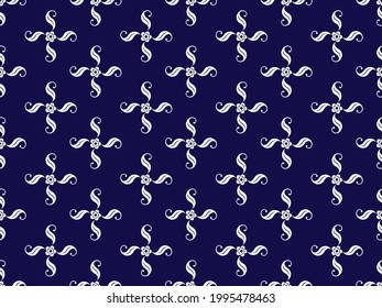 Seamless pattern vector texture in Aztec style, tribal embroidery.