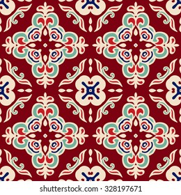 seamless pattern vector tiled geometric abstract red damask
