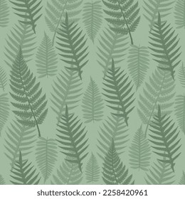 Seamless pattern with vector trendy fern fronds.