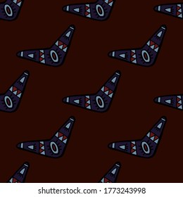 Seamless pattern vector of tribal motif art style boomerang on tribal pastel background for making many kinds of artwork, printing or textile
