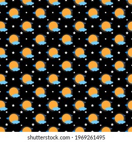 seamless pattern vector wallpaper Moon and Clouds