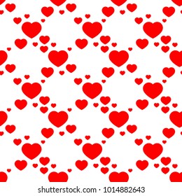 seamless pattern vector wallpaper, red heart on white background