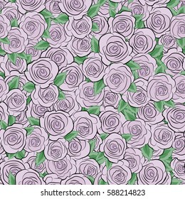 Seamless pattern. Vector watercolor background. Neutral abstract flowers.