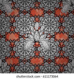 Seamless pattern. Vector white floral ornament brocade textile and glass pattern. White with floral pattern. Background with white elements.