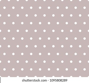 Seamless pattern vector, white polka dot on brown background.