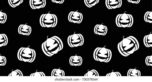 seamless pattern vector white pumpkin on black background halloween theme