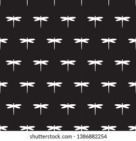 Seamless pattern vector with wind blow flowers and dragonflies. beautiful hand-drawn illustration on beige.