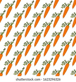 Seamless pattern with vegetable carrots. Vector illustration