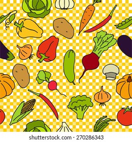 Seamless pattern of vegetables
