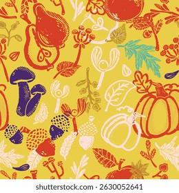 seamless pattern with vegetables	autumn
