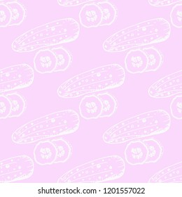 seamless pattern with vegetables cucumber