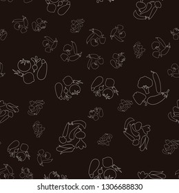 Seamless pattern of vegetables. farm product print