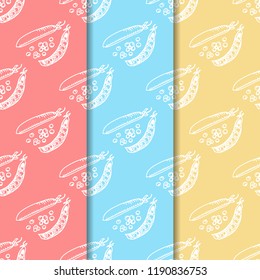 seamless pattern with vegetables green pea