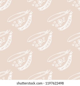 seamless pattern with vegetables green pea
