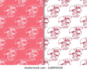 seamless pattern with vegetables mushrooms
