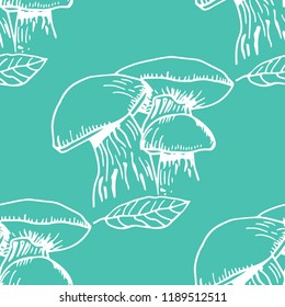 seamless pattern with vegetables mushrooms