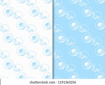 seamless pattern with vegetables mushrooms