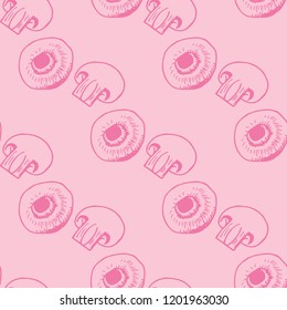 seamless pattern with vegetables mushrooms