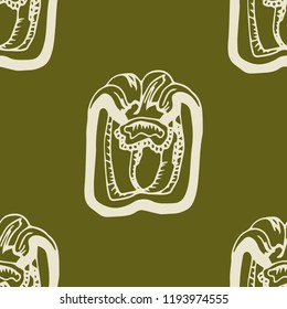 seamless pattern with vegetables paprika