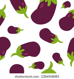 patrón transparente con verduras de berenjena púrpura sin fisuras y estilo repetido, diseño de imagen completo para impresión de tela o papel tapiz para niños o papel tapiz para restaurante