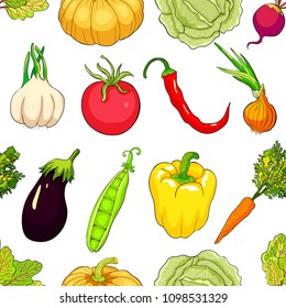 seamless pattern  is vegetables ripe autumn.  vector illustration